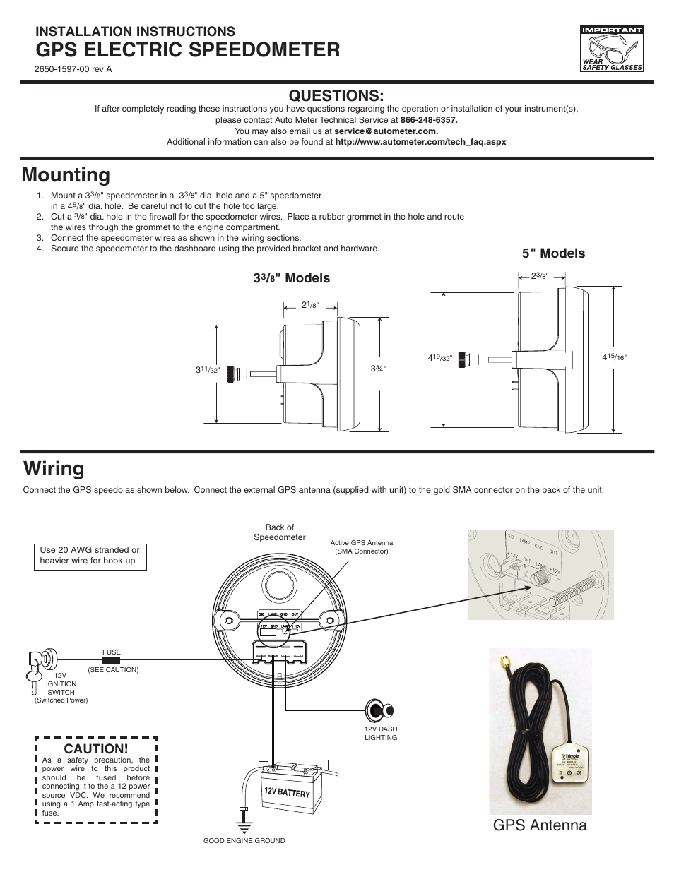 Auto Meter 5881 User Manual | 2 pages