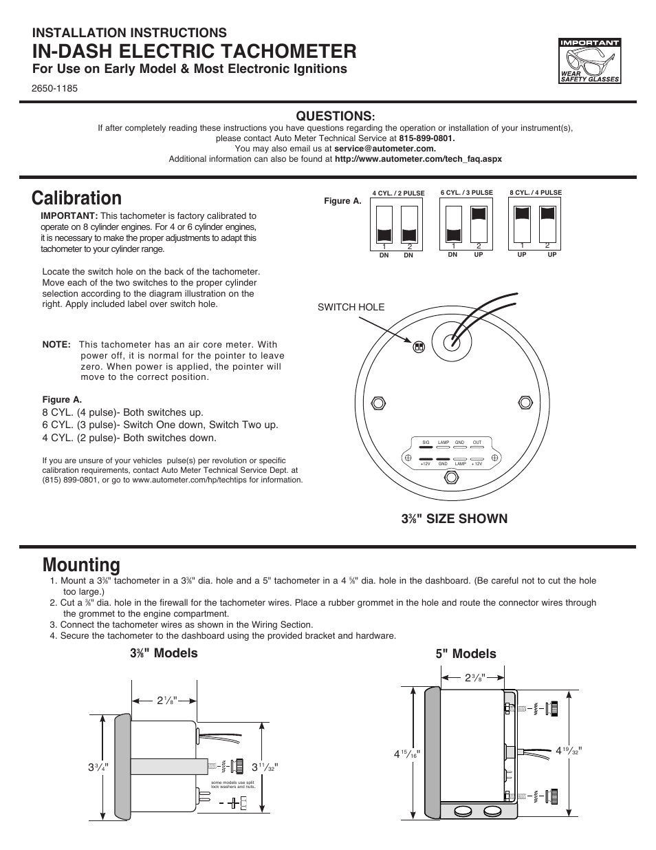 Auto Meter 5898 User Manual | 2 pages