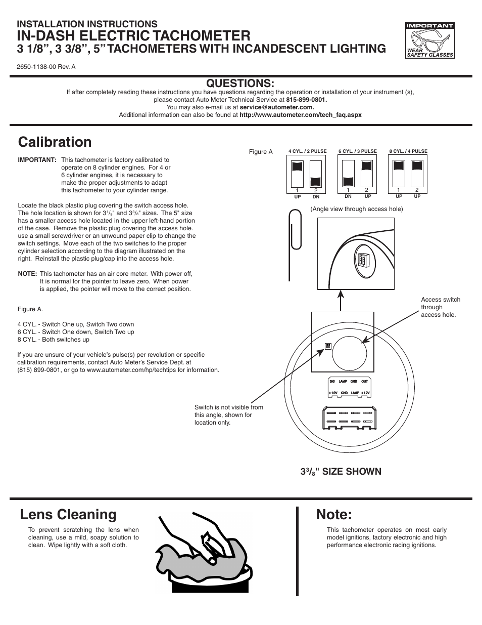 Auto Meter 1398-00408 User Manual | 2 pages