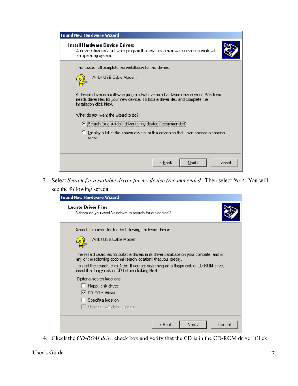 Ambit Data Cable Modem U10C011 User Manual | Page 17 / 30