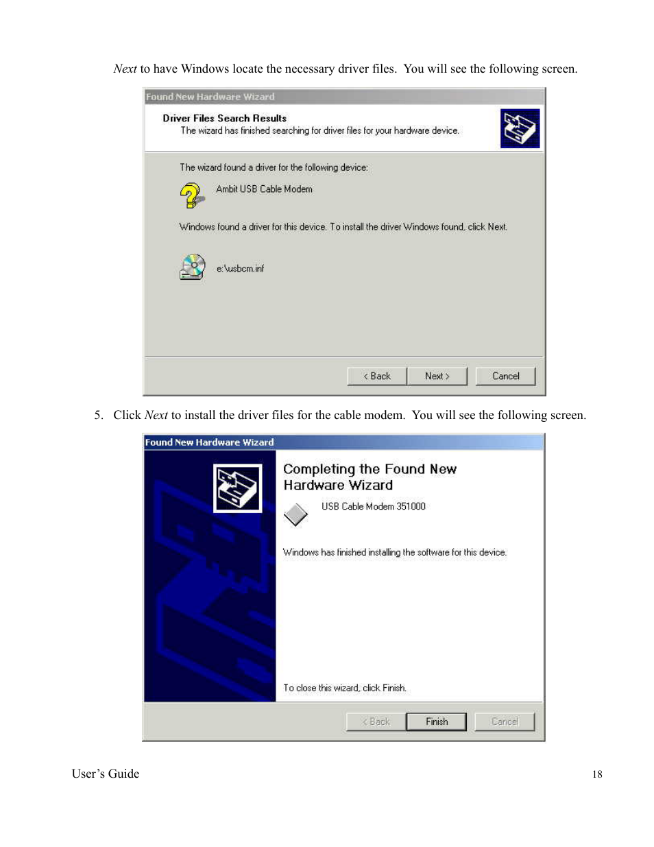 Ambit Data Cable Modem U10C011 User Manual | Page 18 / 30
