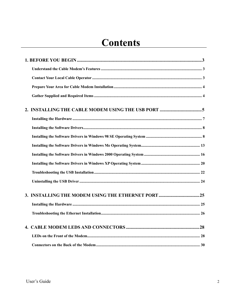Ambit Data Cable Modem U10C011 User Manual | Page 2 / 30