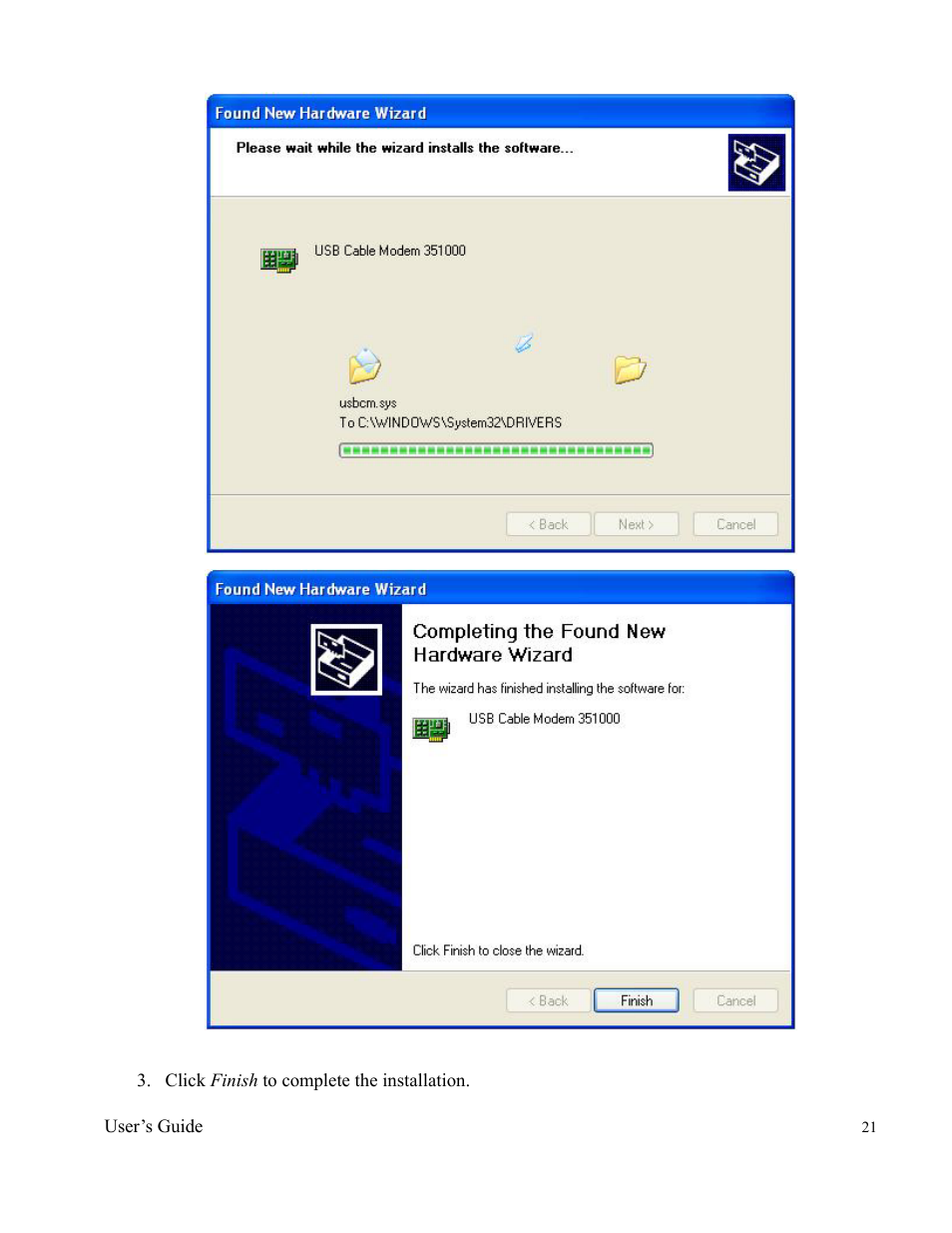 Ambit Data Cable Modem U10C011 User Manual | Page 21 / 30