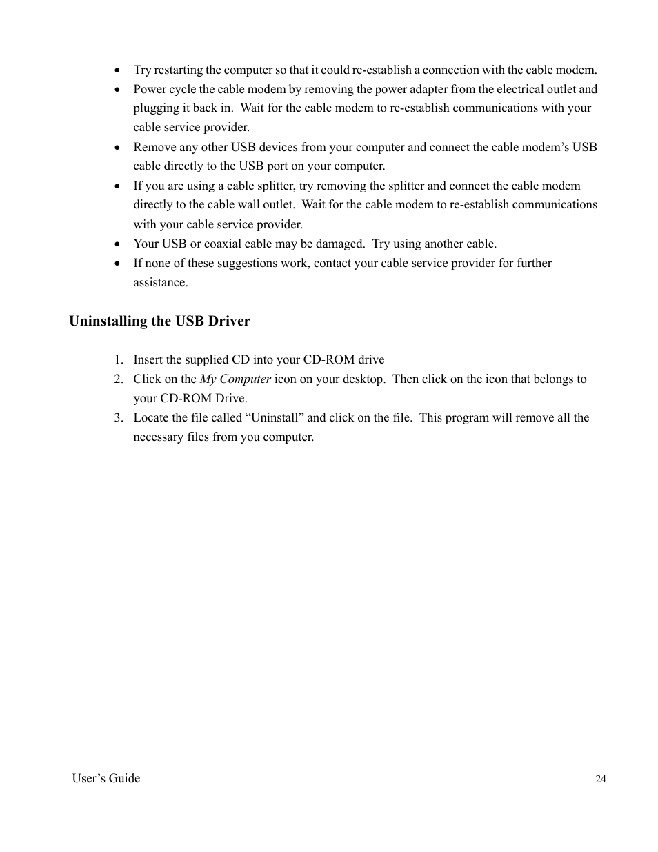 Ambit Data Cable Modem U10C011 User Manual | Page 24 / 30
