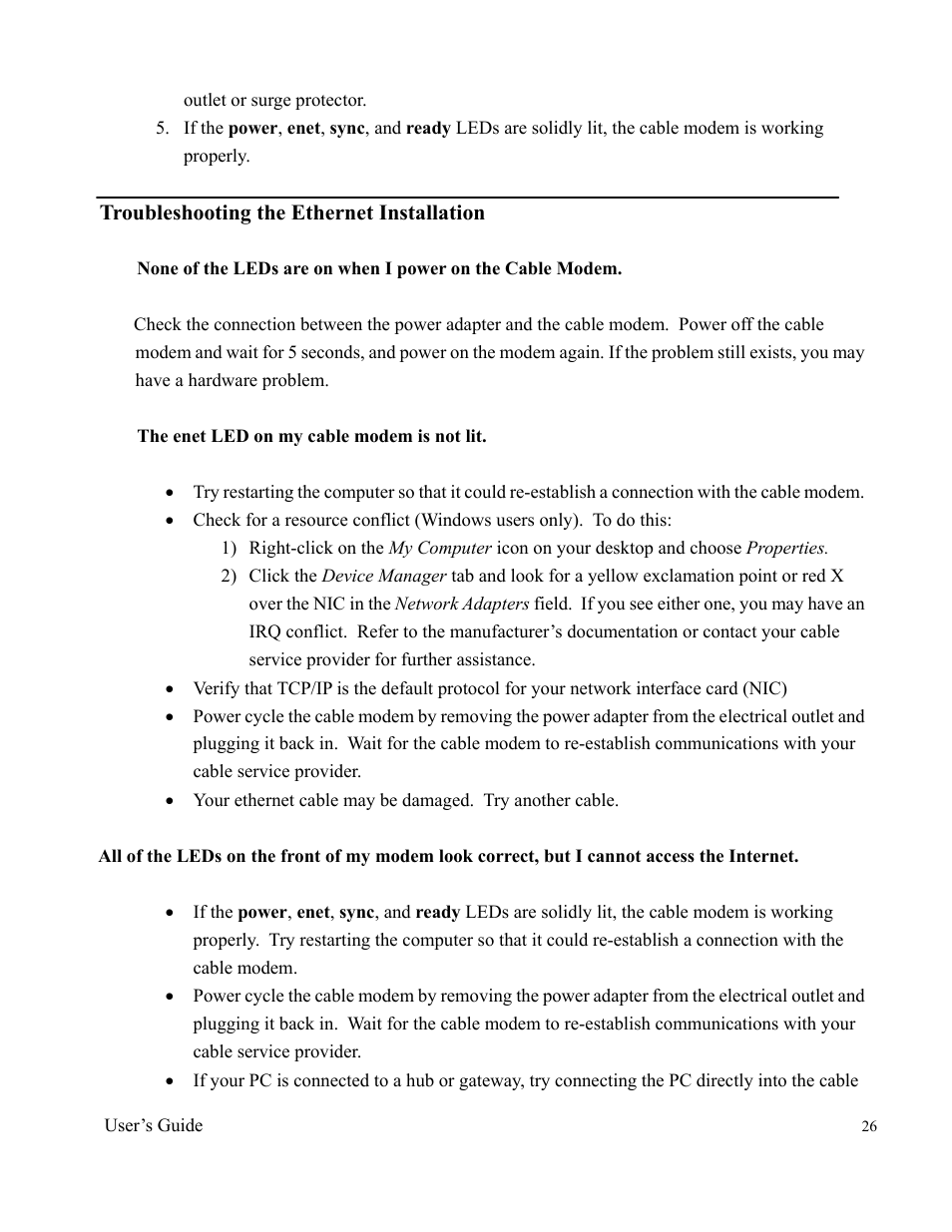Ambit Data Cable Modem U10C011 User Manual | Page 26 / 30