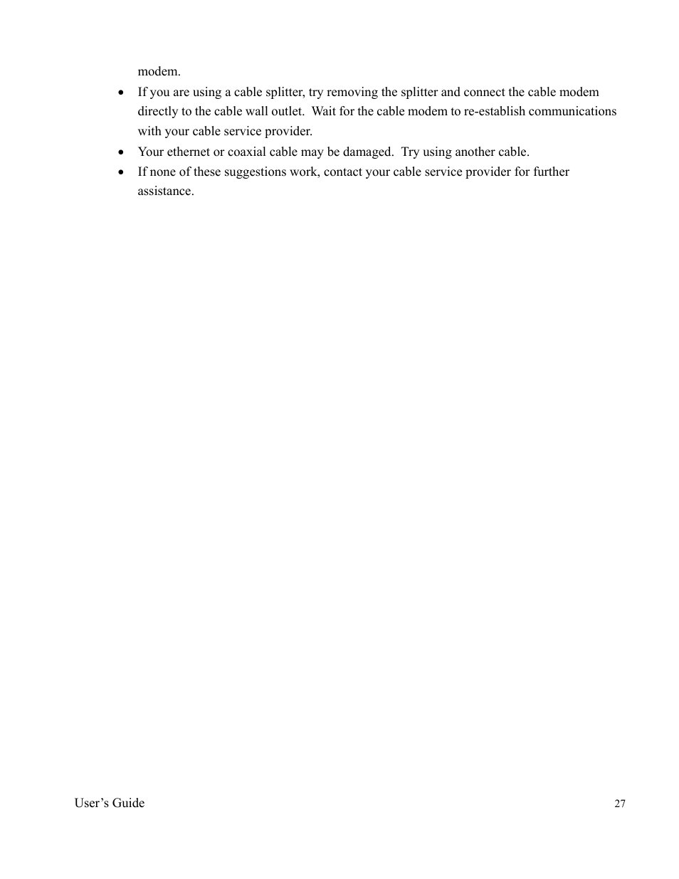 Ambit Data Cable Modem U10C011 User Manual | Page 27 / 30