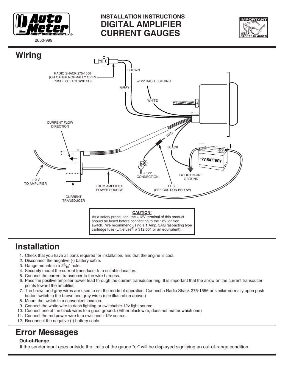 Auto Meter 6390 User Manual | 2 pages