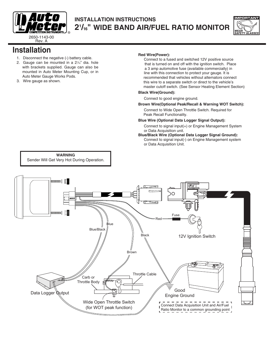 Auto Meter 4378 User Manual | 6 pages