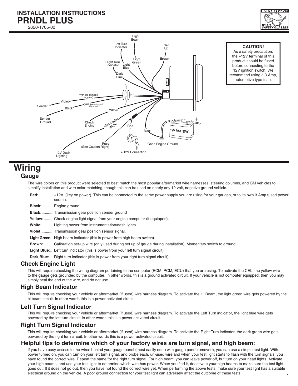 Auto Meter 4359 User Manual | 7 pages