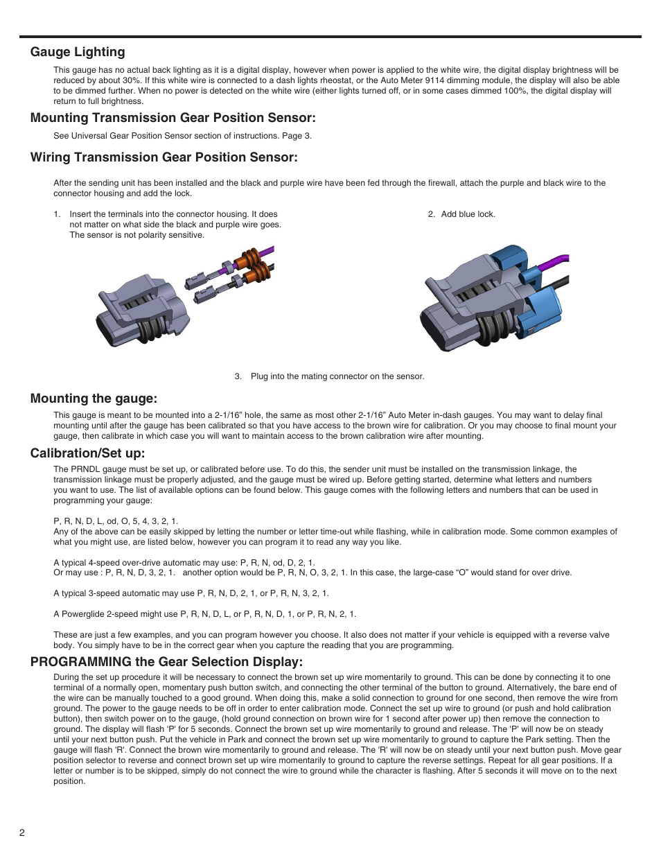 Auto Meter 4359 User Manual | Page 2 / 7