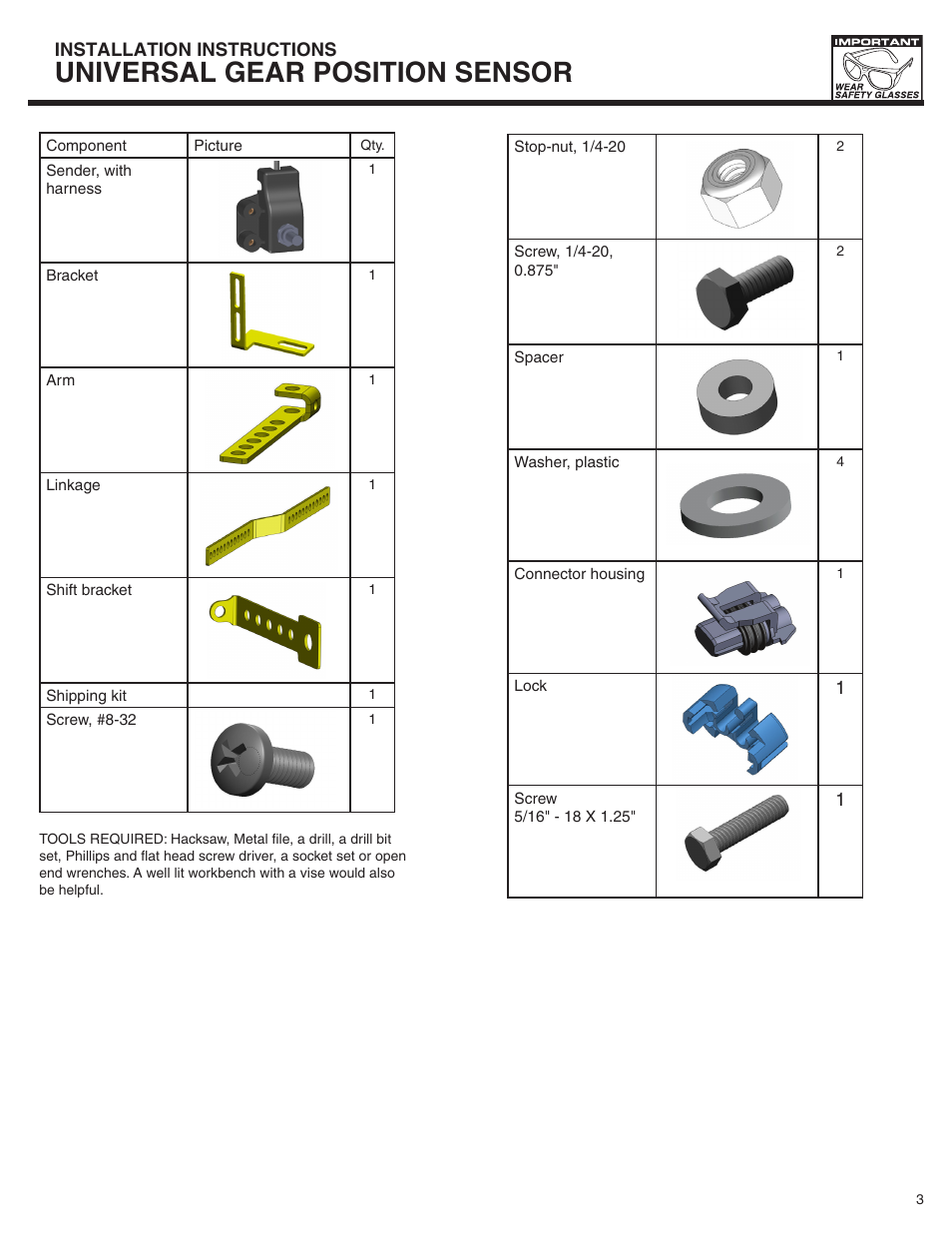 Universal gear position sensor | Auto Meter 4359 User Manual | Page 3 / 7