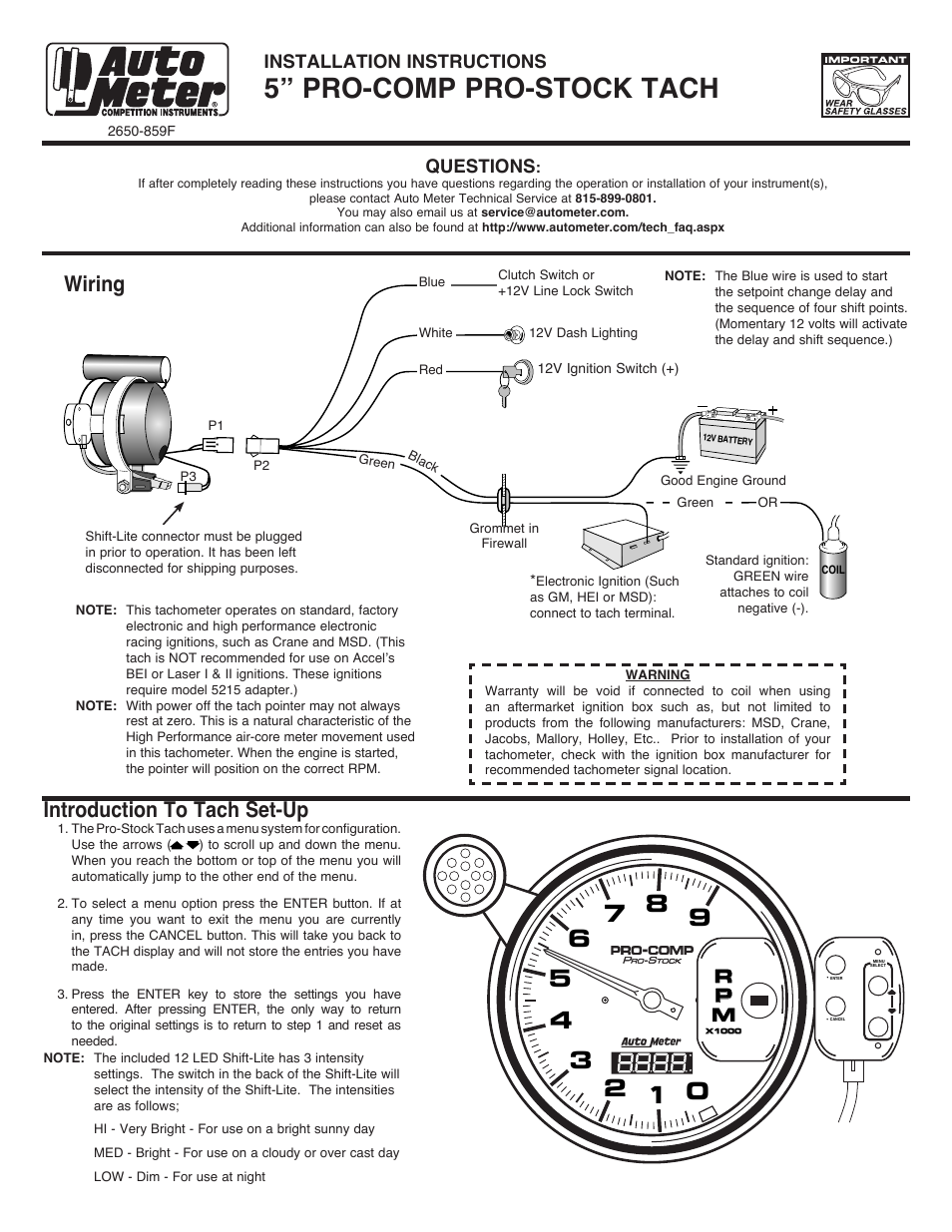Auto Meter 6834 User Manual | 2 pages