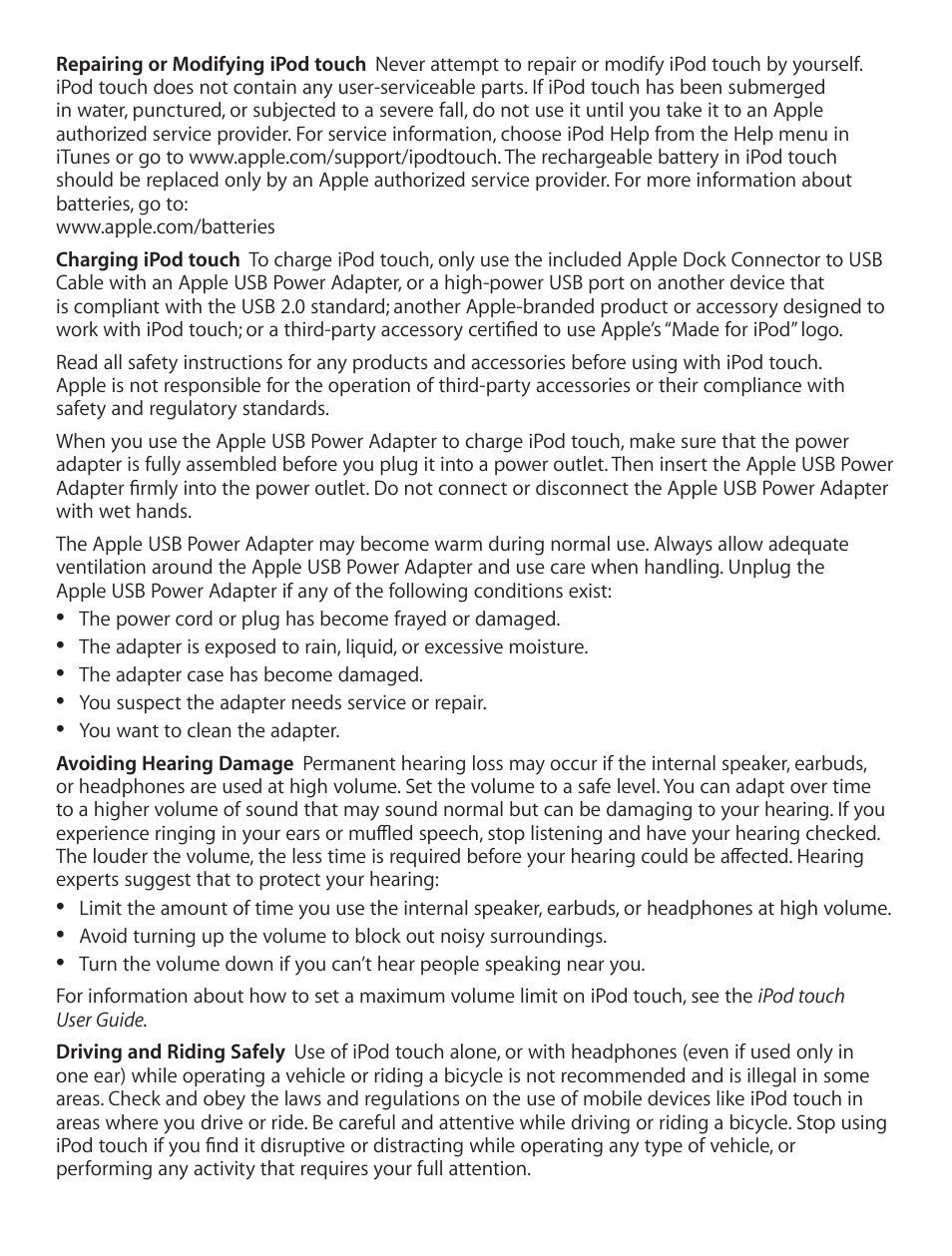 Apple iPod Touch User Manual | Page 2 / 12