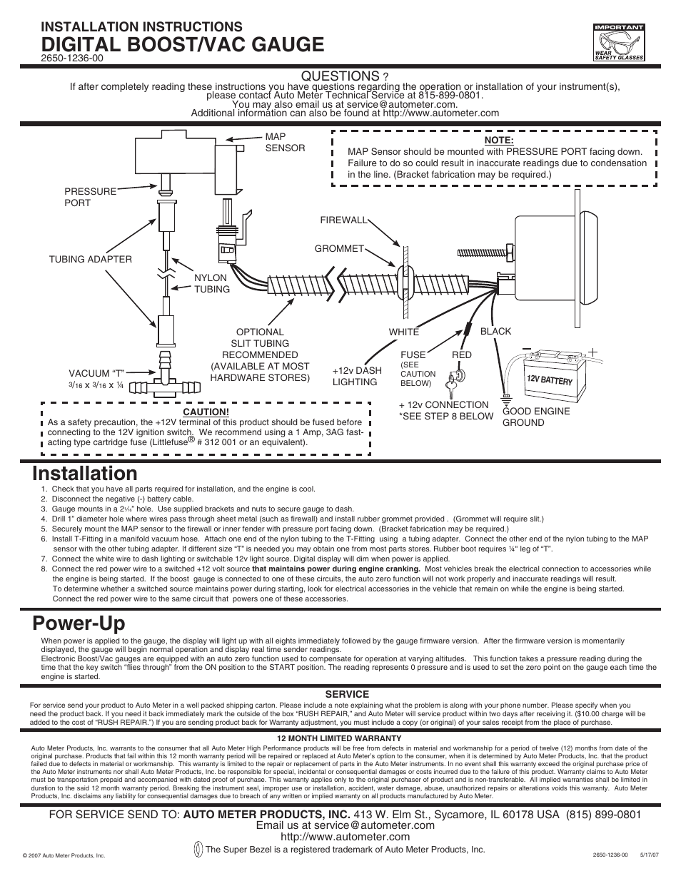 Auto Meter 6359 User Manual | 1 page