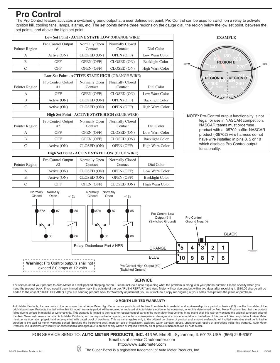 Pro control | Auto Meter 5670 User Manual | Page 4 / 4