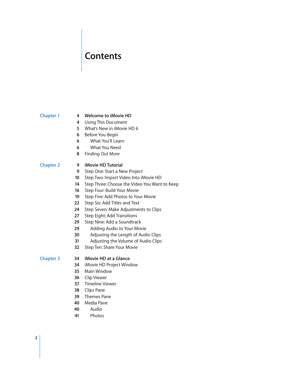 Apple iMovie HD User Manual | Page 2 / 47