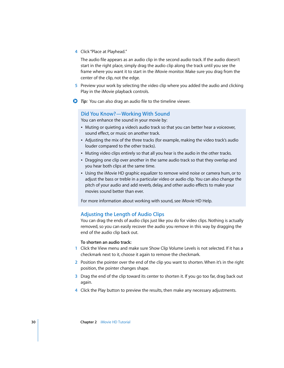 Apple iMovie HD User Manual | Page 30 / 47