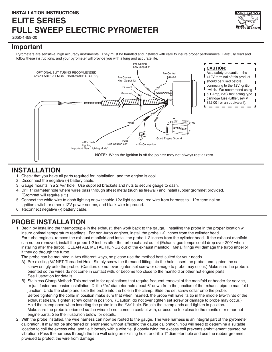 Auto Meter 5646 User Manual | 4 pages