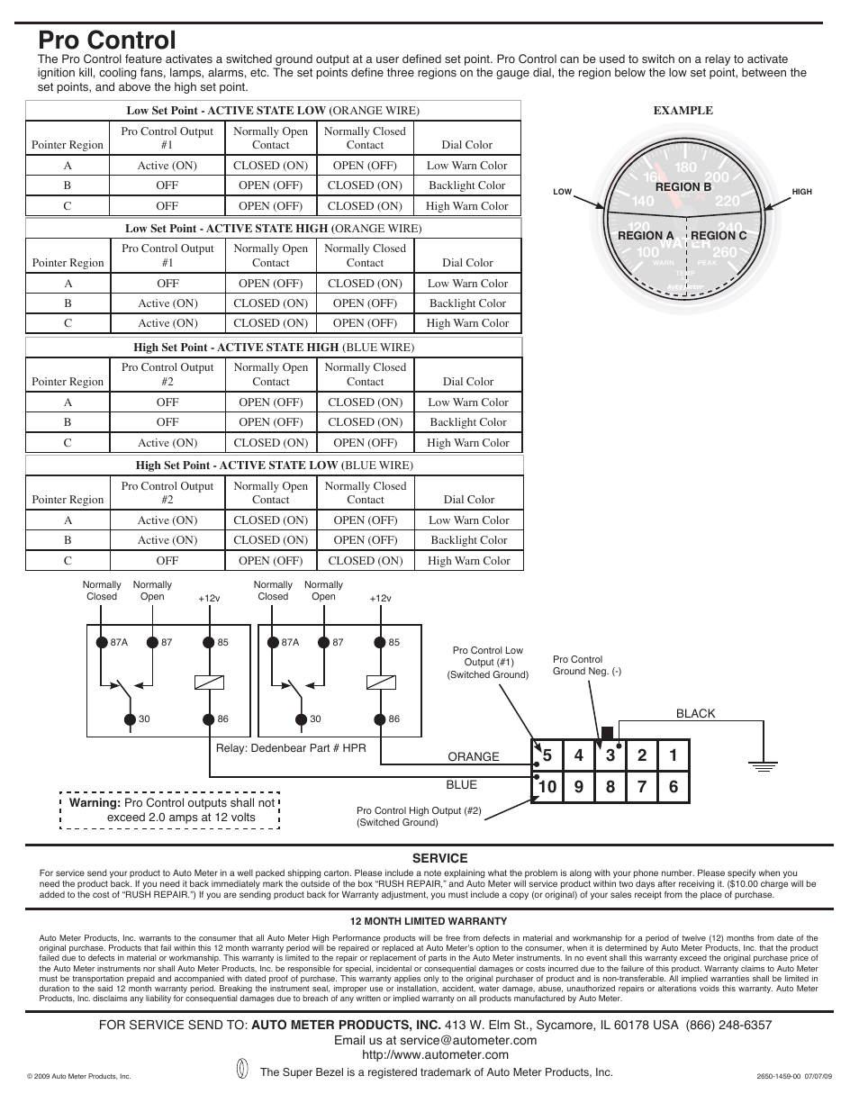 Pro control | Auto Meter 5646 User Manual | Page 4 / 4