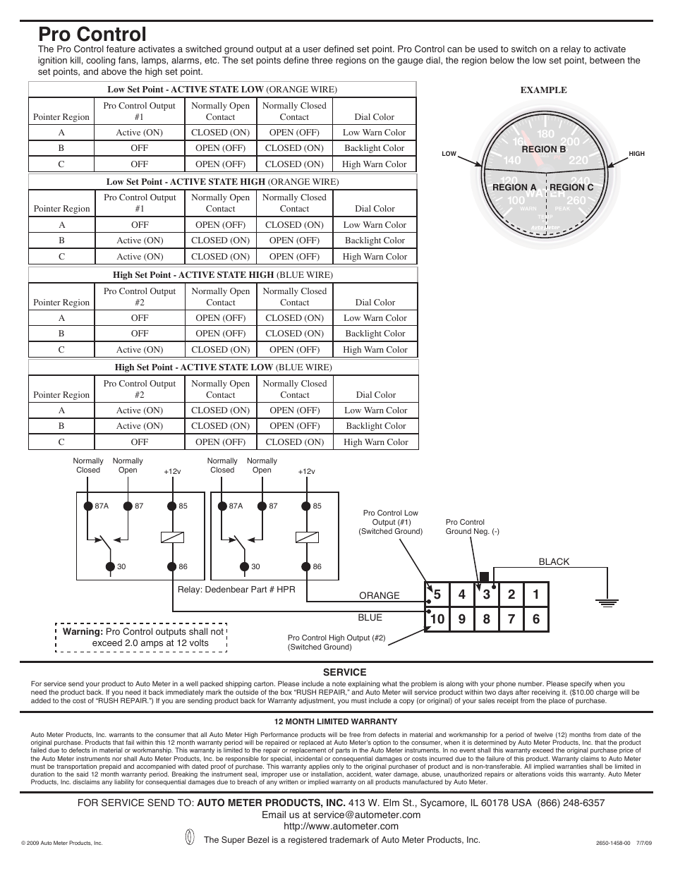 Pro control | Auto Meter 5677 User Manual | Page 4 / 4