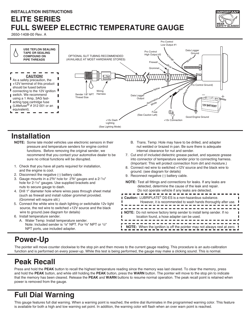 Auto Meter 5640 User Manual | 4 pages