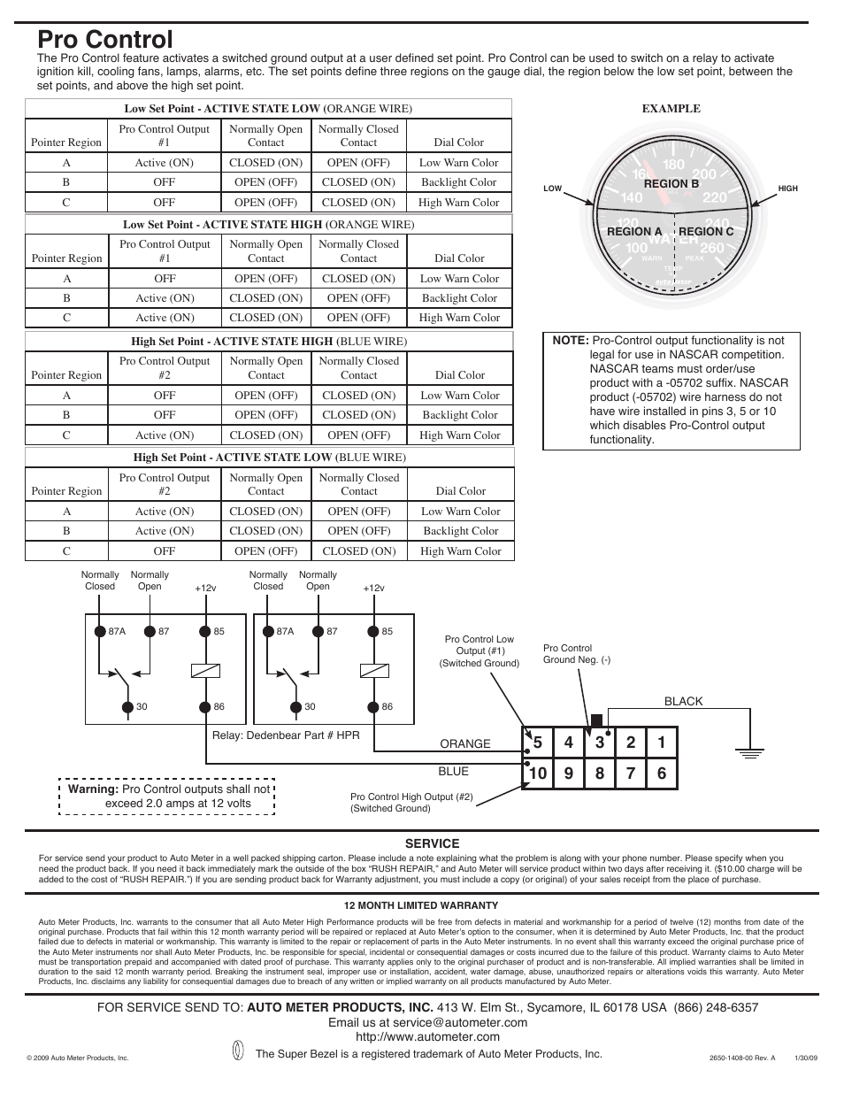 Pro control | Auto Meter 5640 User Manual | Page 4 / 4