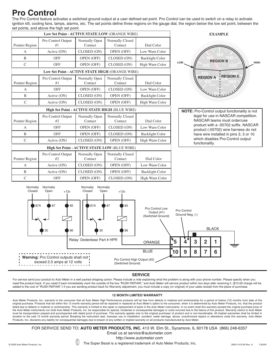 Pro control | Auto Meter 5683 User Manual | Page 4 / 4