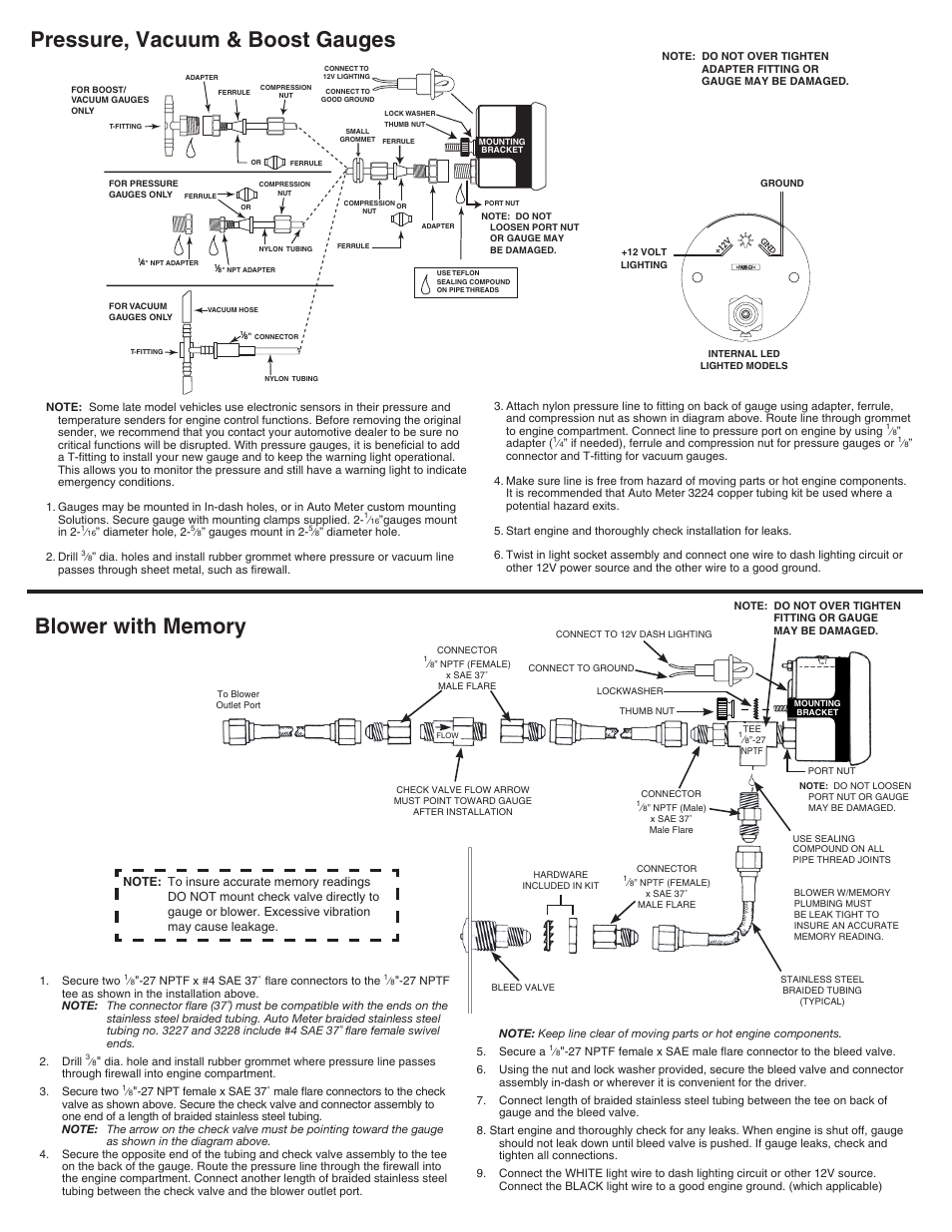 Pressure, vacuum & boost gauges | Auto Meter 8004 User Manual | Page 2 / 4