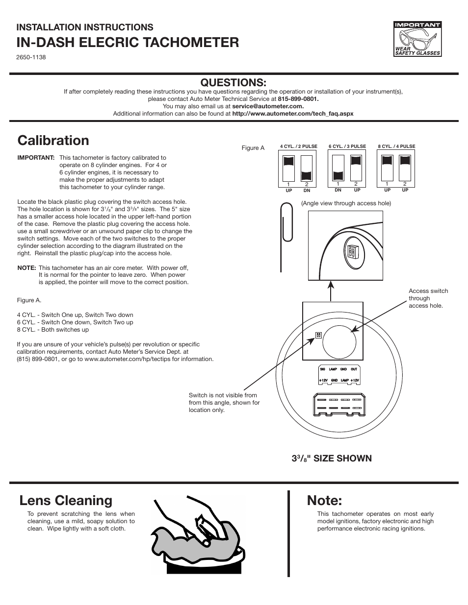 Auto Meter 880246 User Manual | 2 pages