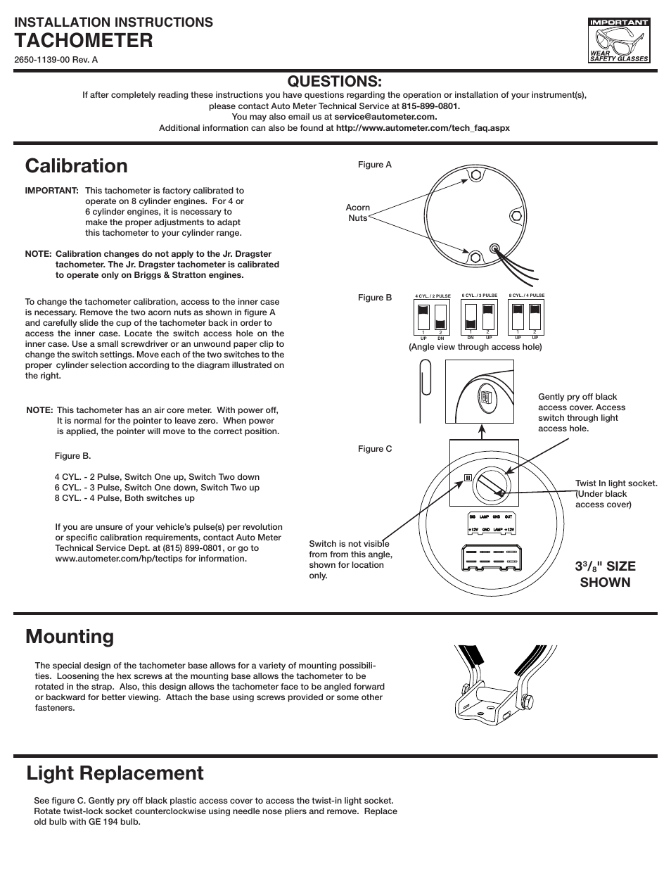 Auto Meter 5780 User Manual | 2 pages