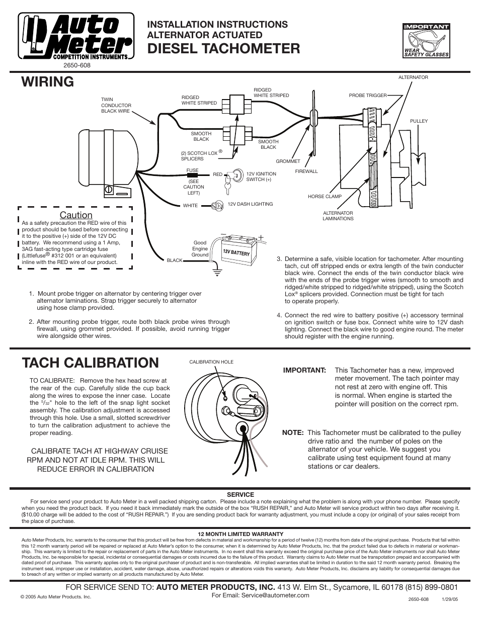 Auto Meter 3788 User Manual | 1 page