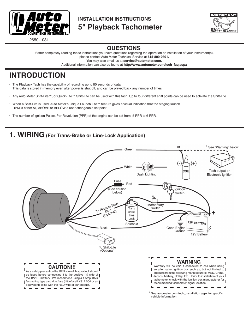 Auto Meter 3966 User Manual | 4 pages