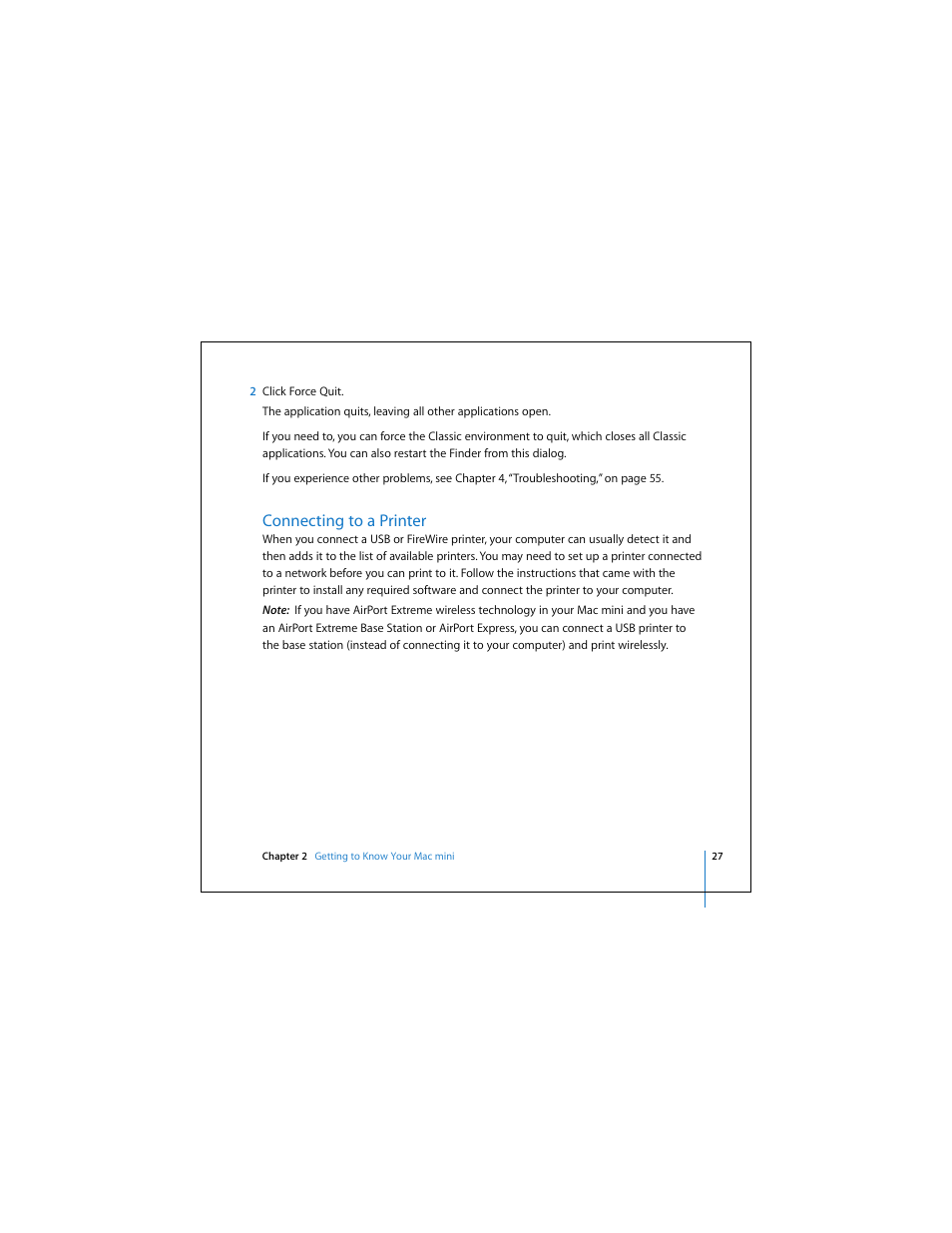 Connecting to a printer | Apple Mac Mini 19 User Manual | Page 27 / 112