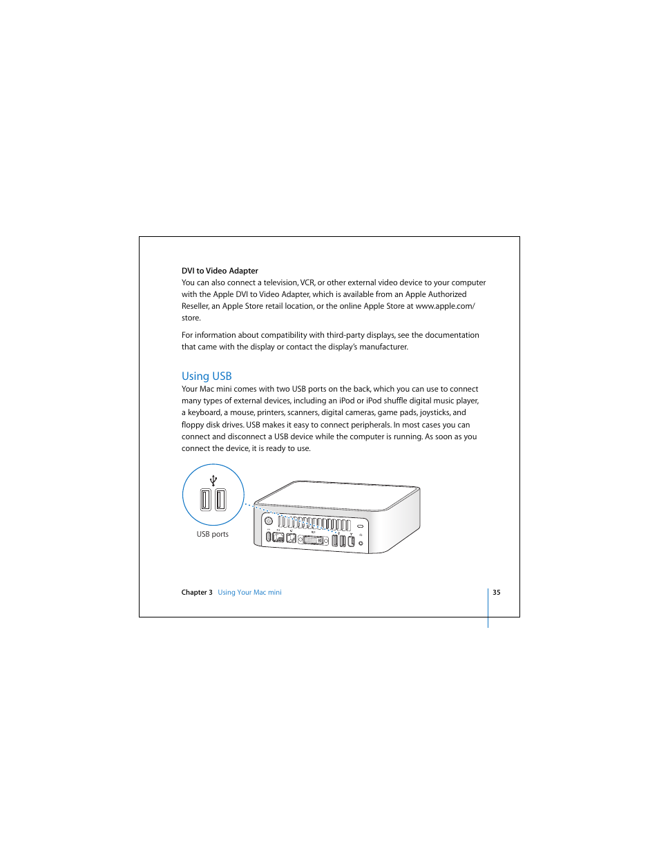 Using usb | Apple Mac Mini 19 User Manual | Page 35 / 112