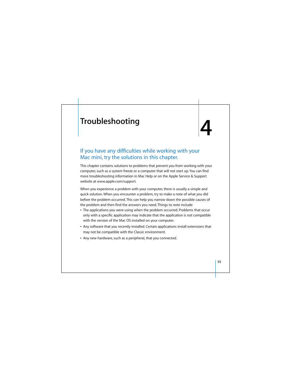 Troubleshooting | Apple Mac Mini 19 User Manual | Page 55 / 112