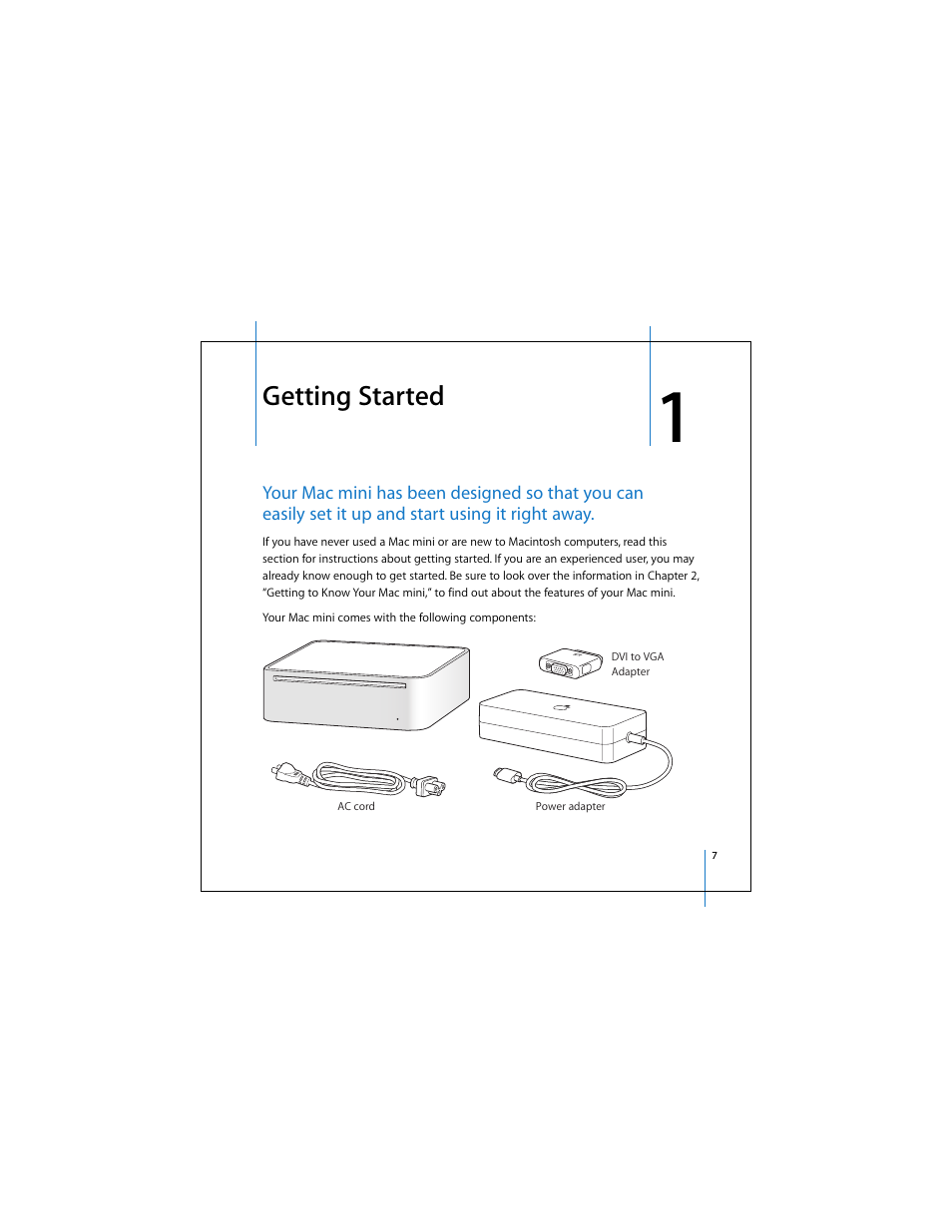 Getting started | Apple Mac Mini 19 User Manual | Page 7 / 112