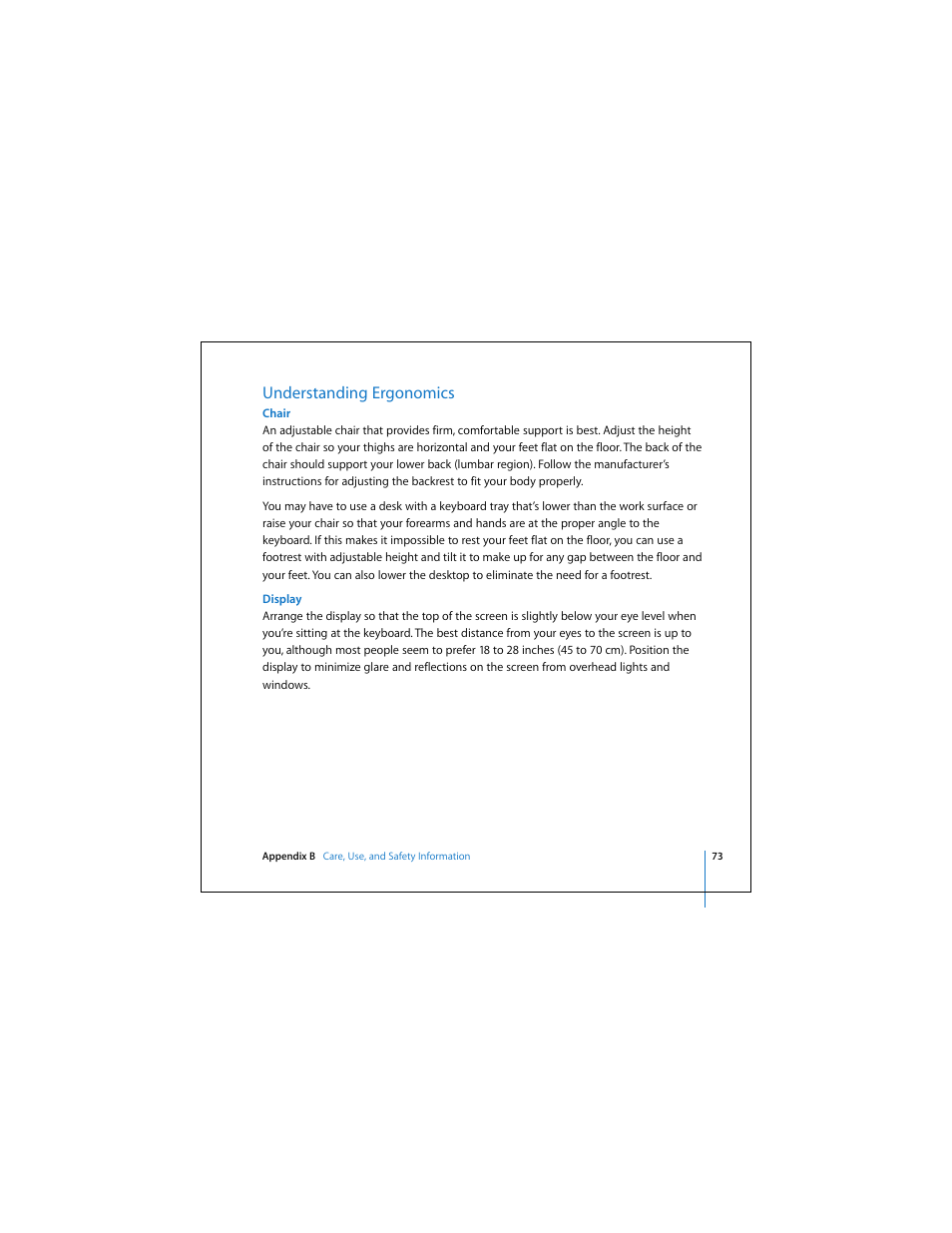 Understanding ergonomics | Apple Mac Mini 19 User Manual | Page 73 / 112