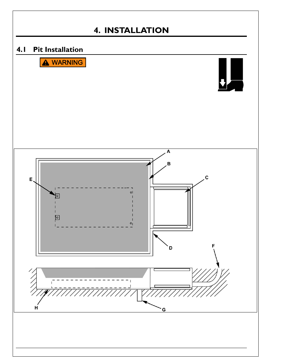 Installation, 1 pit installation, Pit installation | Autoquip Q-LIFT User Manual | Page 14 / 49