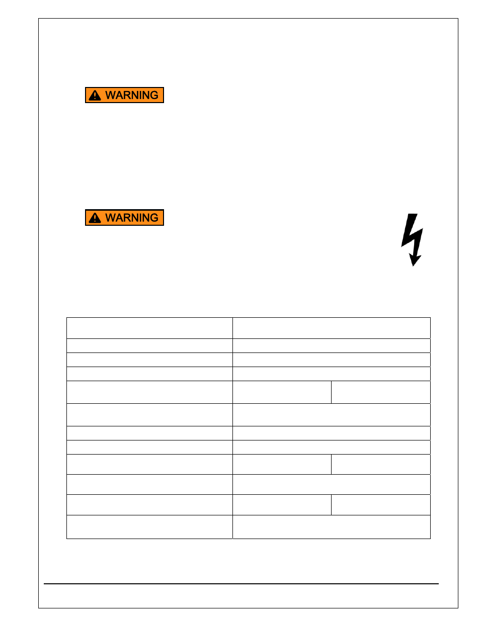 Warning | Autoquip Q-LIFT User Manual | Page 15 / 49