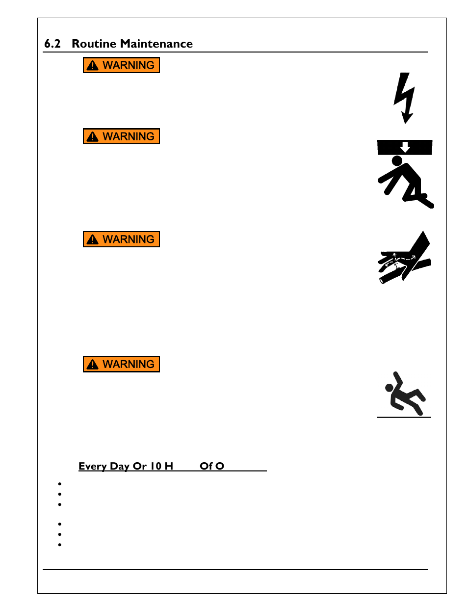 2 routine maintenance, 1 every day or 10 hours of operation, Routine maintenance | Every day or 10 hours of operation | Autoquip Q-LIFT User Manual | Page 23 / 49