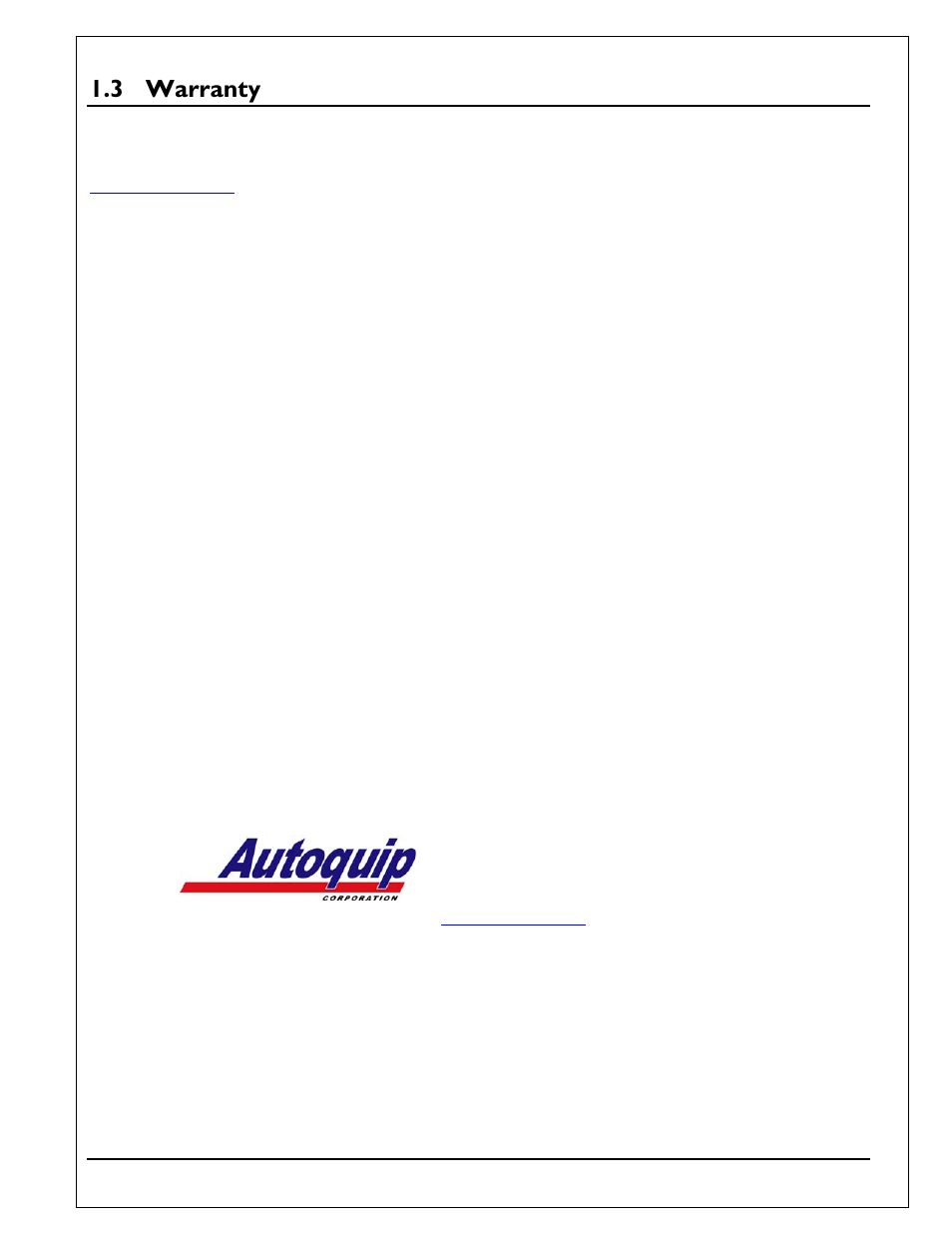 3 warranty, Warranty | Autoquip Q-LIFT User Manual | Page 5 / 49