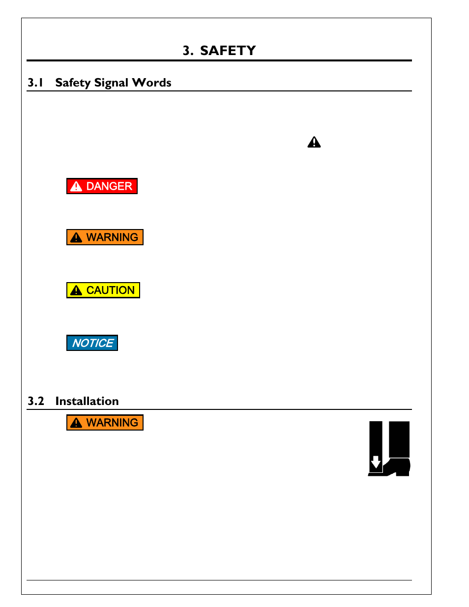 Safety, 1 safety signal words, 2 installation | Safety signal words, Installation, Notice | Autoquip Q-LIFT User Manual | Page 8 / 49
