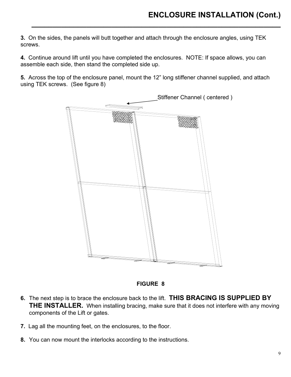 Enclosure installation (cont.) | Autoquip GATES SLIDING User Manual | Page 10 / 18