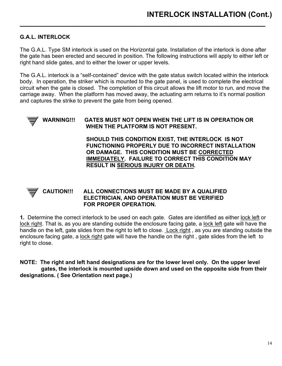 Interlock installation (cont.) | Autoquip GATES SLIDING User Manual | Page 15 / 18