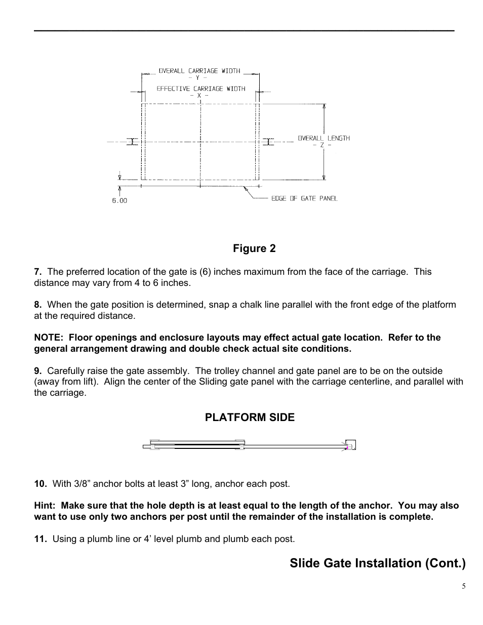 Slide gate installation (cont.) | Autoquip GATES SLIDING User Manual | Page 6 / 18