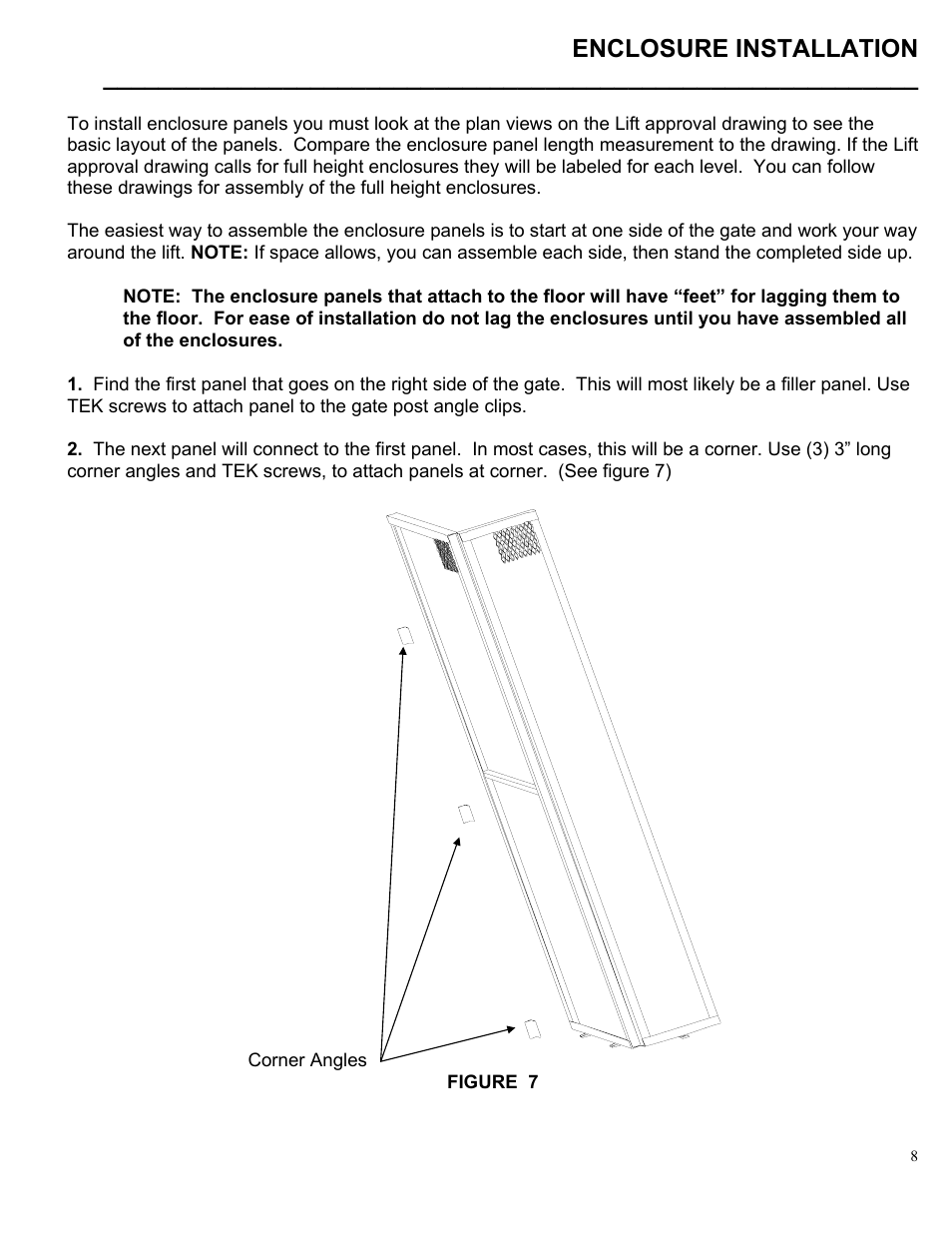 Enclosure installation | Autoquip GATES SLIDING User Manual | Page 9 / 18