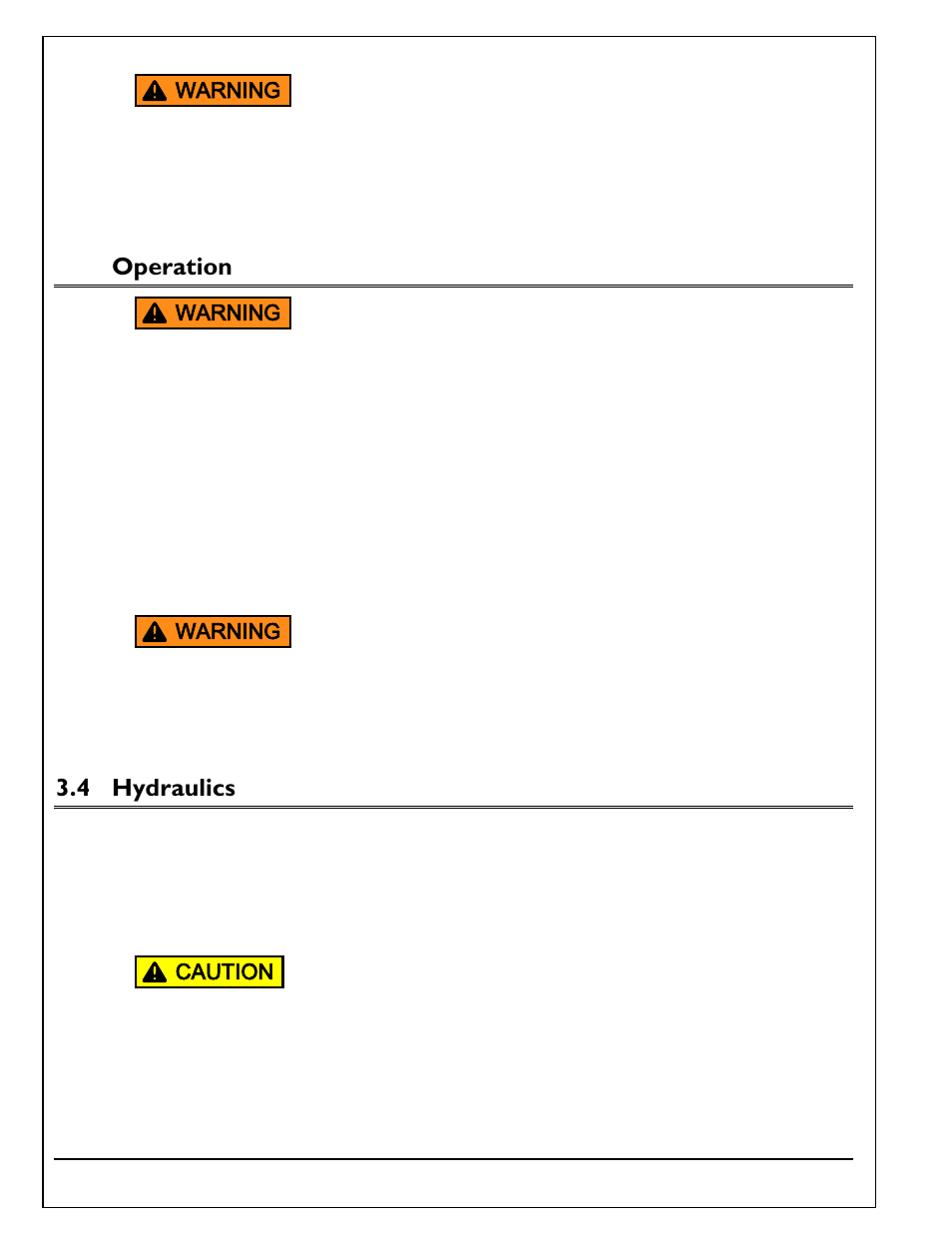 Operation, Hydraulics, 3 operation | 4 hydraulics | Autoquip SERIES 35 SCISSORS LIFT User Manual | Page 10 / 58