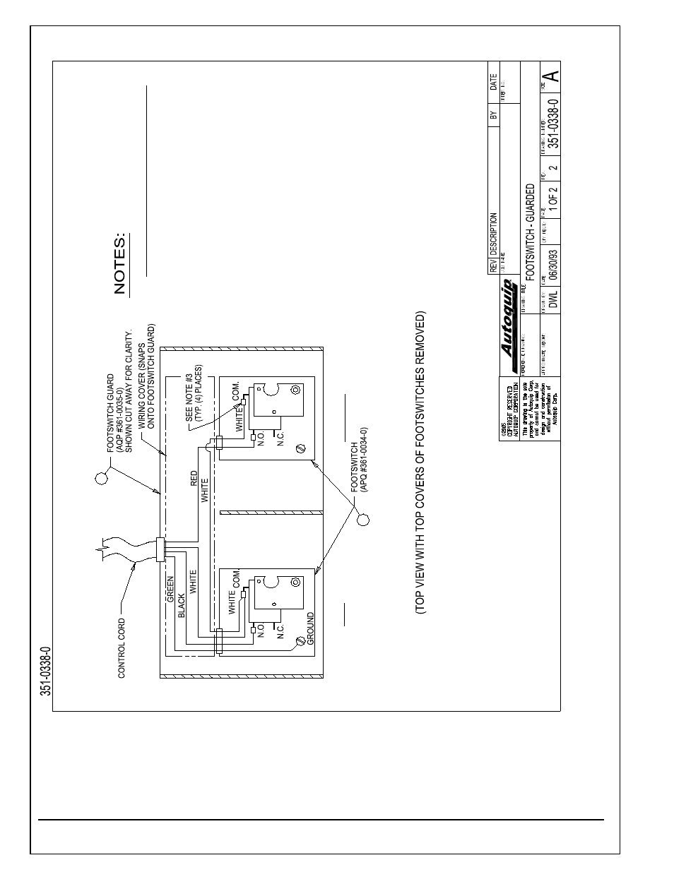 Do wn, Optional guarded foot switch wiring diagram | Autoquip SERIES 35 SCISSORS LIFT User Manual | Page 38 / 58