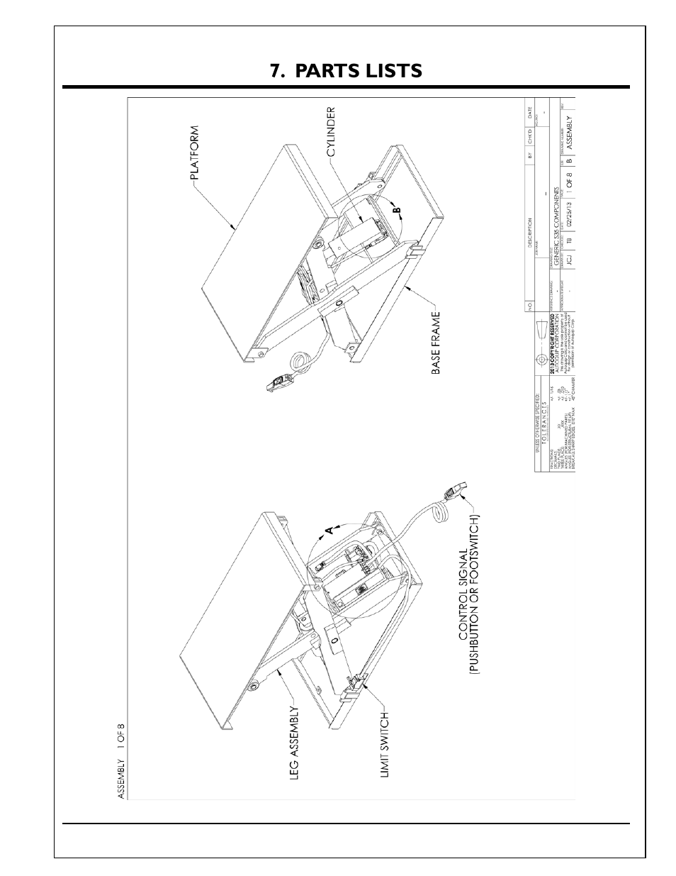 Parts lists | Autoquip SERIES 35 SCISSORS LIFT User Manual | Page 47 / 58