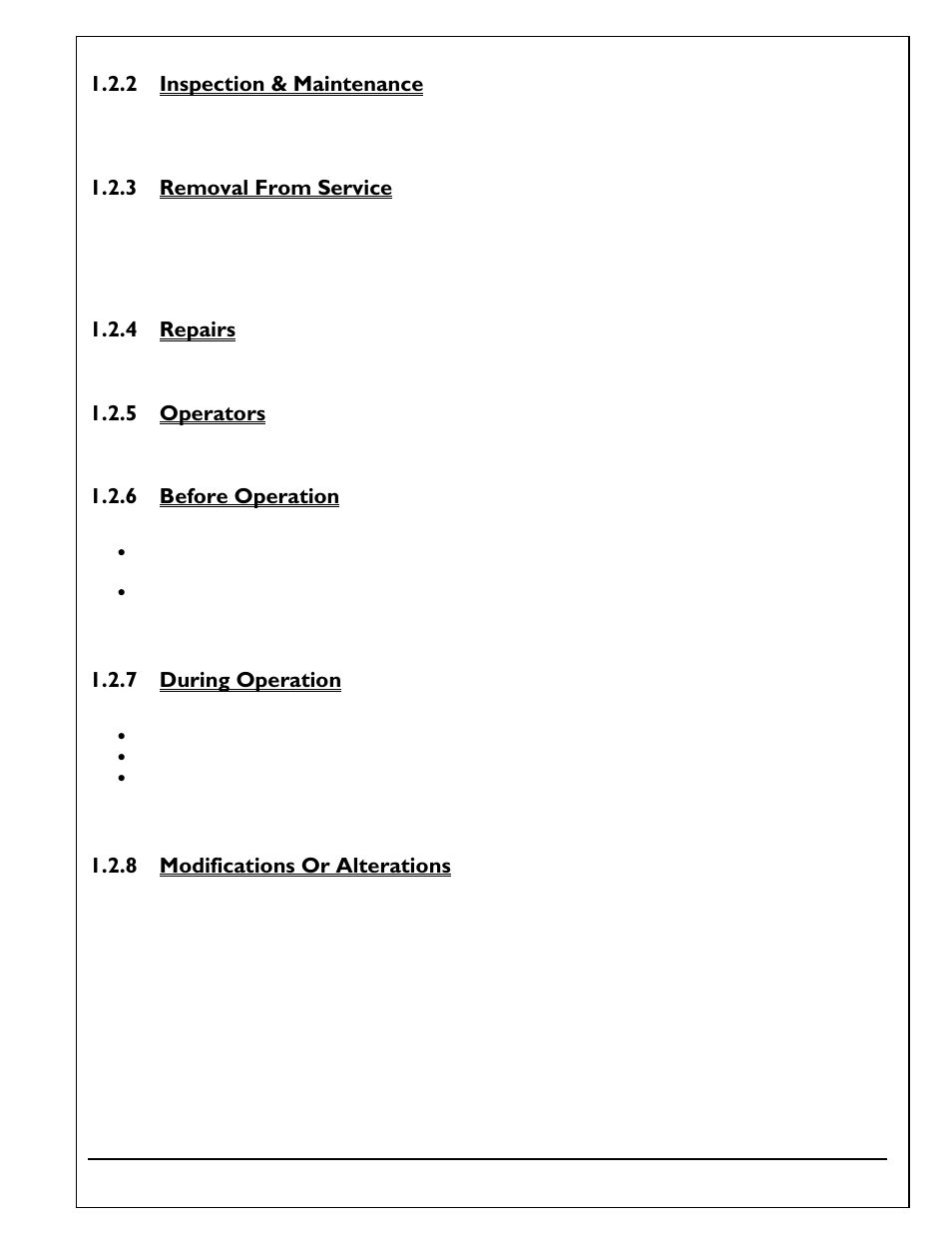 Inspection & maintenance, Removal from service, Repairs | Operators, Before operation, During operation, Modifications or alterations | Autoquip SERIES 35 SCISSORS LIFT User Manual | Page 5 / 58